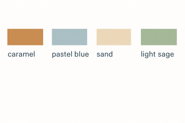 LED-Aluminiumprofile in modernen Farben Caramel, Pastel Blue, Sand und Light Sage – lackierte Oberflächen, individuell bestellbar.
